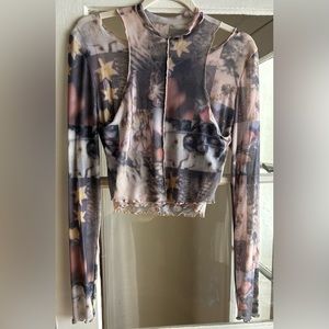 Urban Outfitters Out From Under mesh long sleeve multi color shirt. Size L